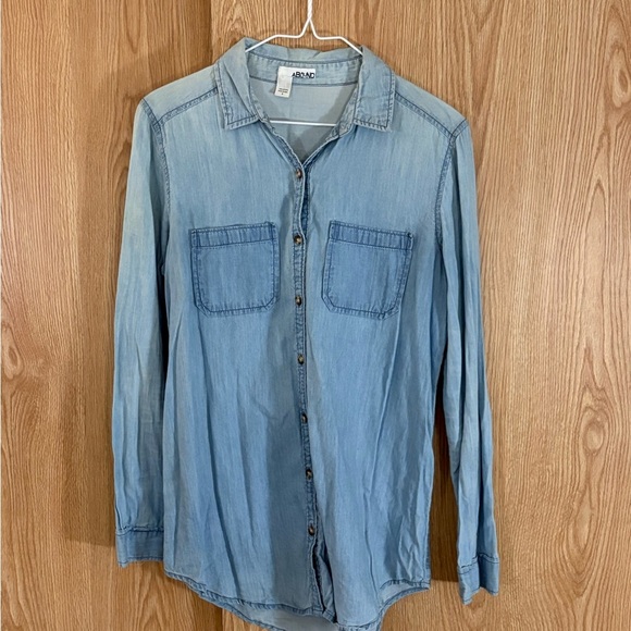 Abound Tops - Abound Light Blue Boyfriend Button Down Cotton Shirt